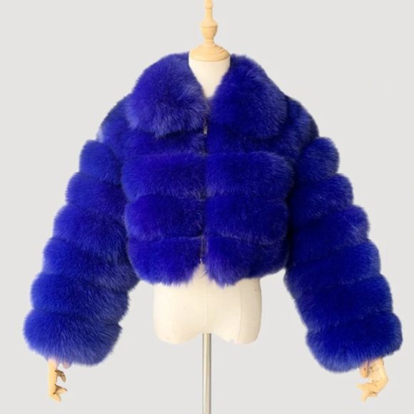 Jackets & Blazers - Crop Fur Jacket